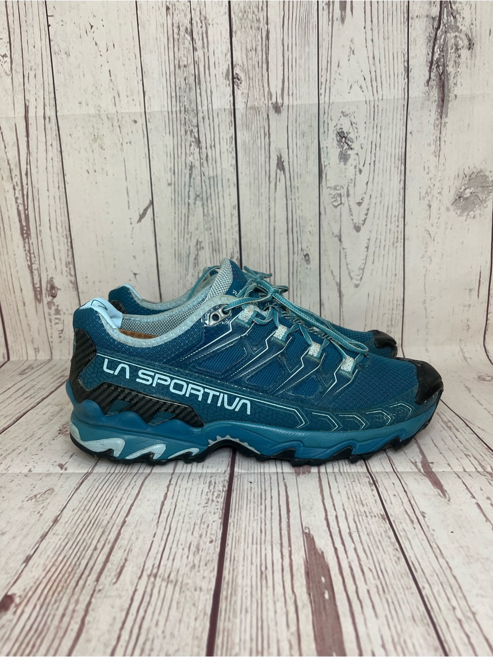 La Sportiva Ultra Raptor II Womens Shoes Size 8.5 Teal Trail Running Mountaineer